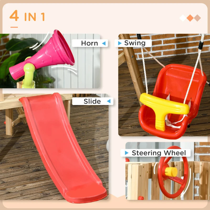 4in1 Outdoor Wooden Swing Set