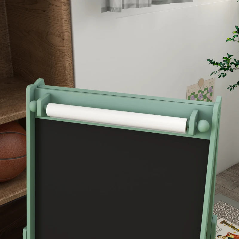 Art Easel with Paper Roll, Blackboard, & Whiteboard