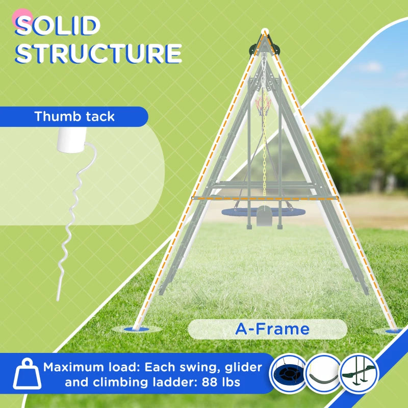 5in1 Outdoor Swing Set with Climbing Net