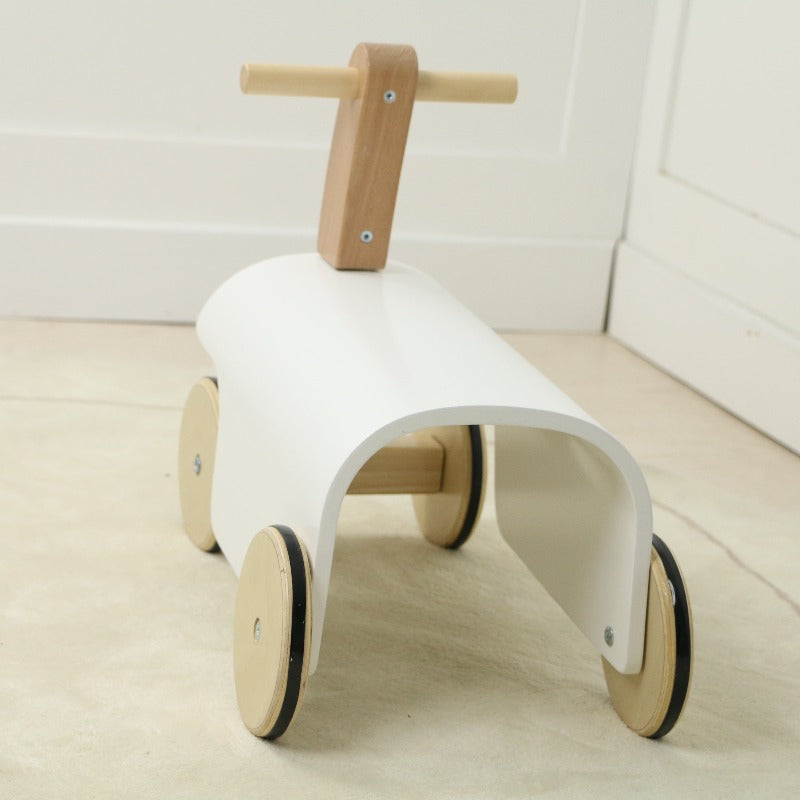 Wooden Ride-On Toy with Wheels and Walker