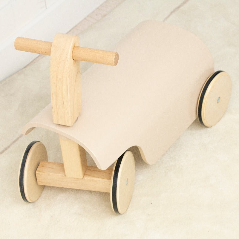 Wooden Ride-On Toy with Wheels and Walker