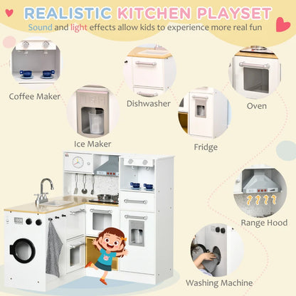 Wooden Kitchen Playset with Washing Machine