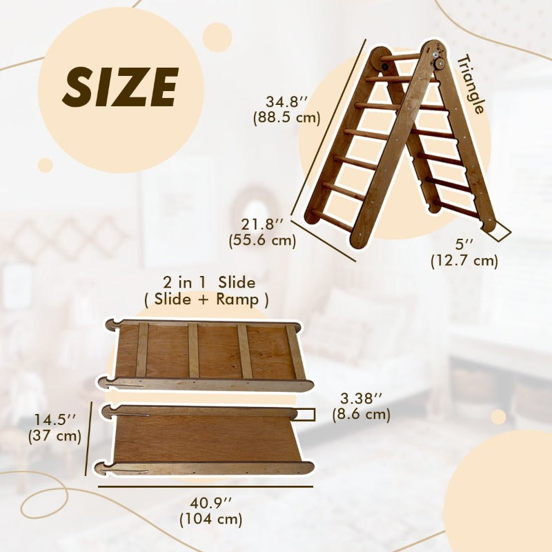 2in1 Montessori Climbing Set – Chocolate