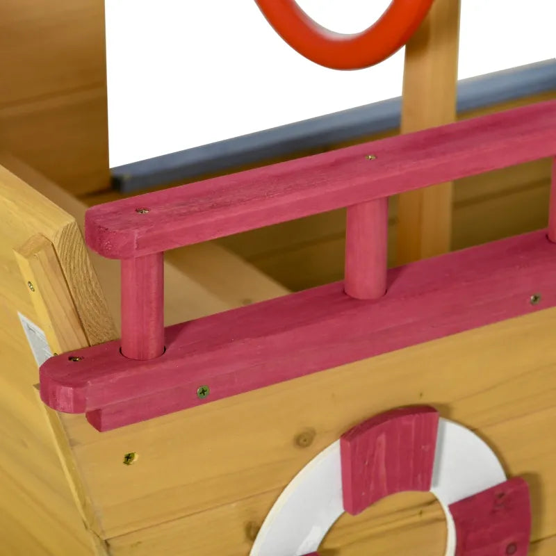 Wooden Sandbox with Canopy & Bench Seat Storage