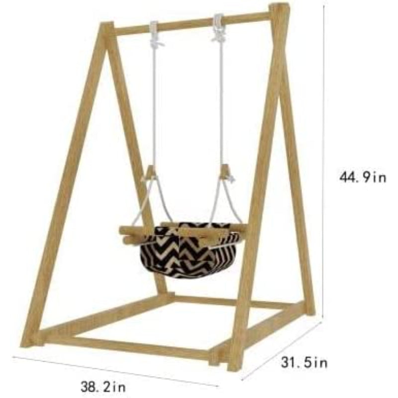 Spruce Foldable Wooden Swing Set