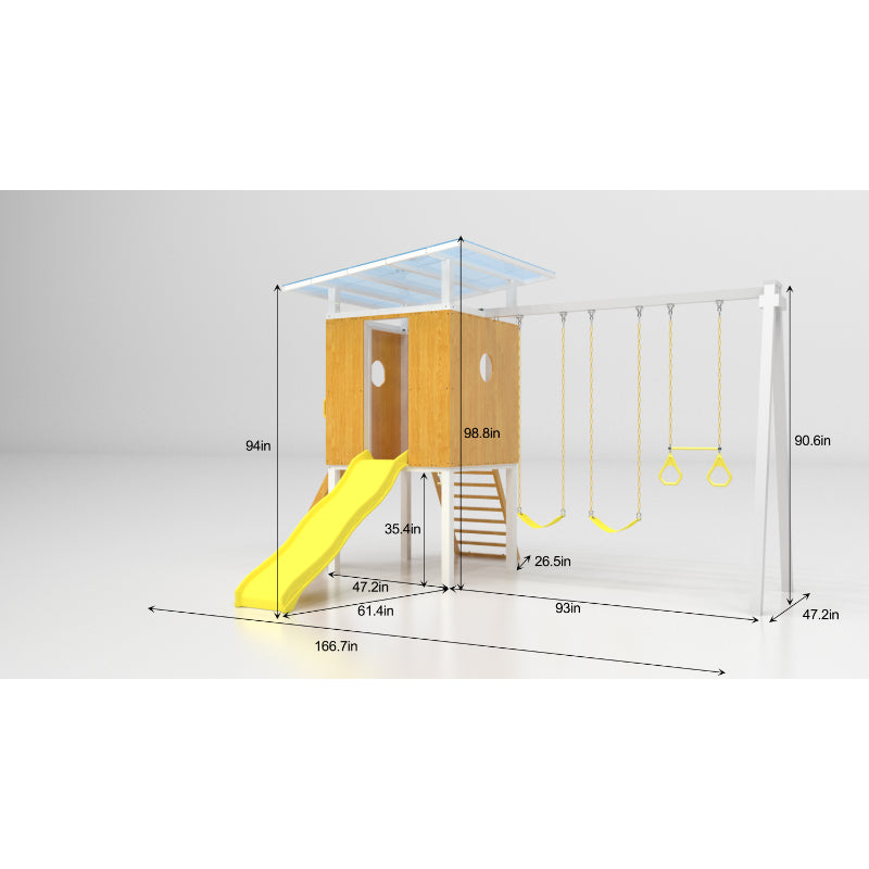 Forest Outdoor Swing Set And Trapeze Bar