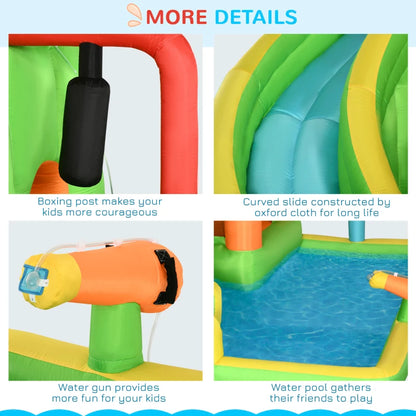 7in1 Inflatable Water Bounce House with Boxing Post