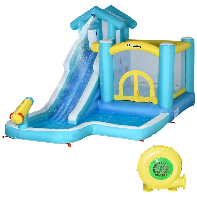 5in1 Inflatable Bounce House with Climbing Wall, Trampoline, & Pool