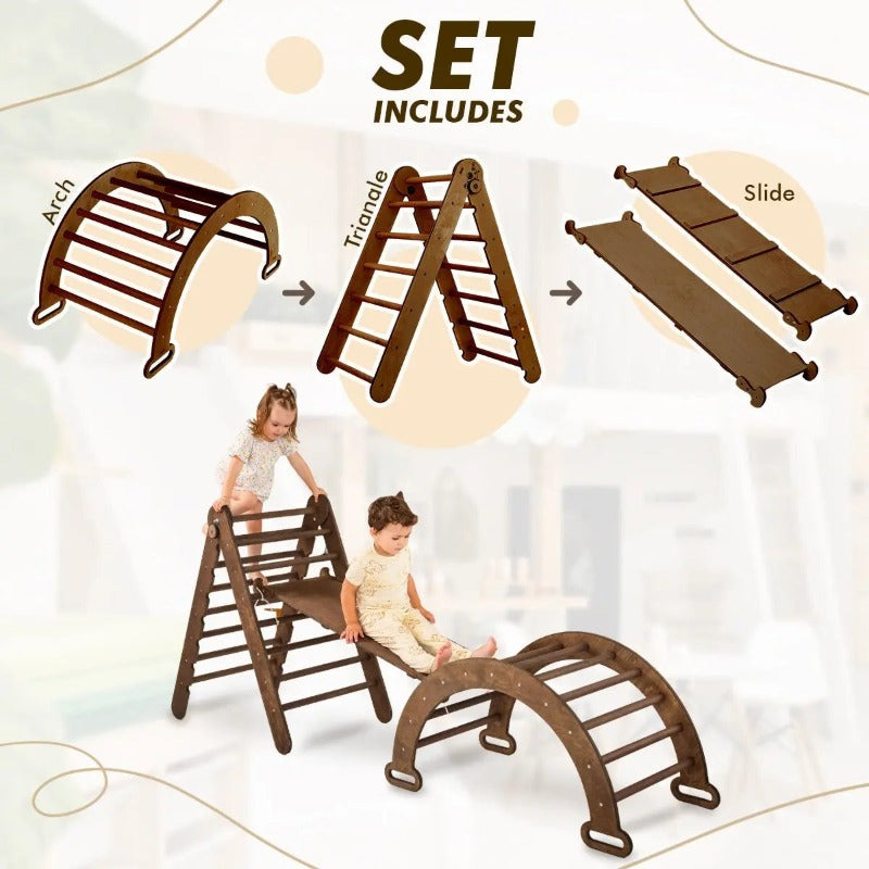 3in1 Montessori Climbing Set – Chocolate