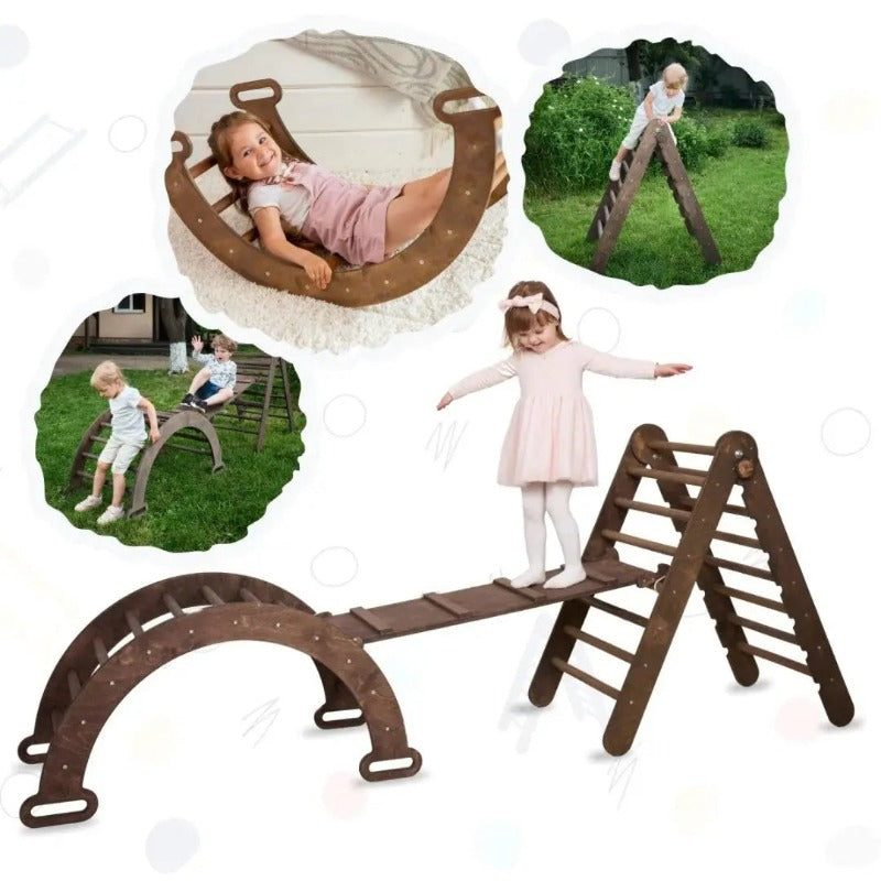 3in1 Montessori Climbing Set – Chocolate