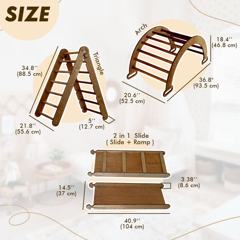 3in1 Montessori Climbing Set – Chocolate