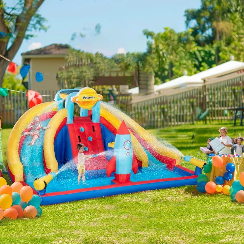 5in1 Inflatable Water Bounce House with Rocket