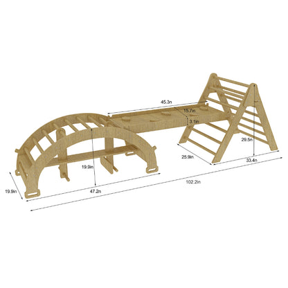 Bazel Pikler 6-in-1  Climber with Rocker Arch and Slide Set