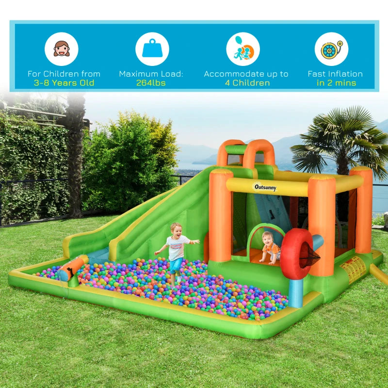 7in1 Inflatable Water Bounce House with Boxing Post