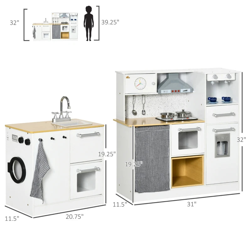 Wooden Kitchen Playset with Washing Machine