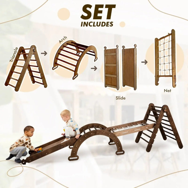 5in1 Montessori Climbing Set – Chocolate