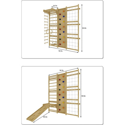 Walnut - 9-in-1 Swedish Ladder Wall Gym and Climber