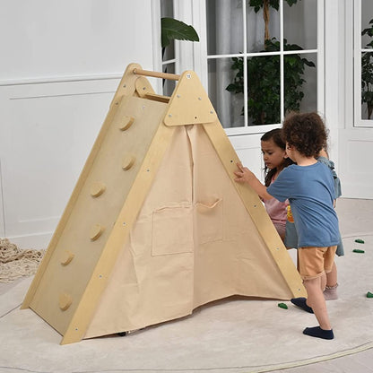 Oak Wood Learning Tent and Climber with Desk and Chair