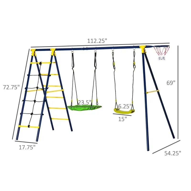 Outdoor Swing Set with Saucer Swing