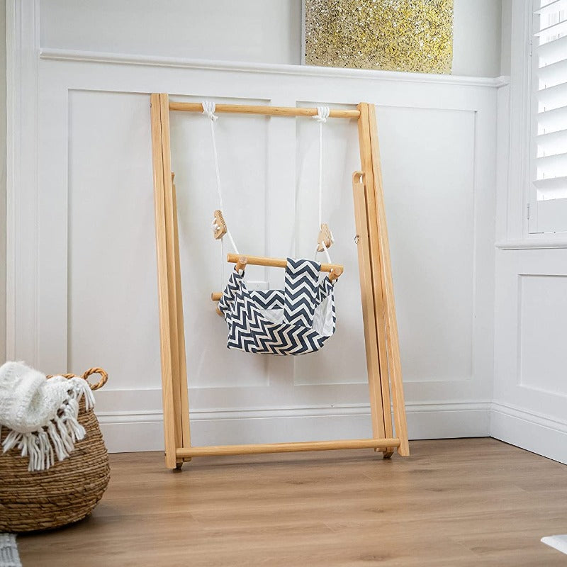 Spruce Foldable Wooden Swing Set