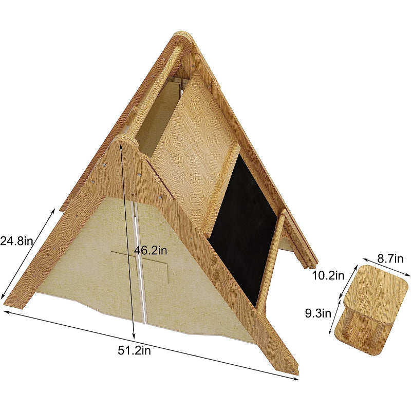 Oak Wood Learning Tent and Climber with Desk and Chair