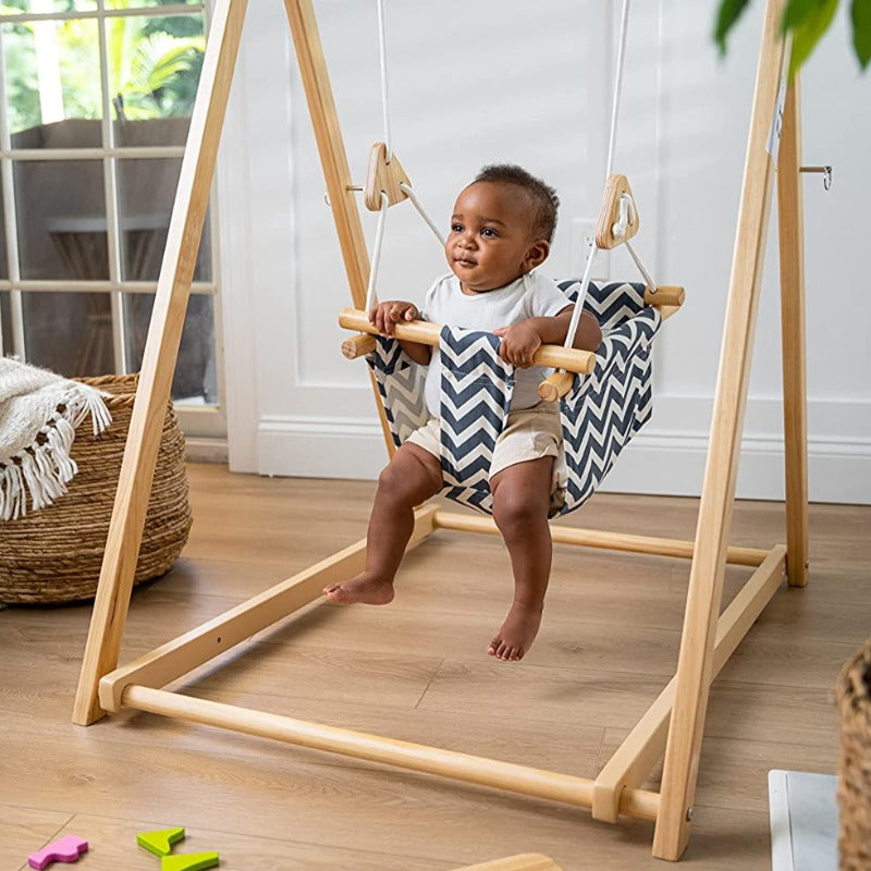 Spruce Foldable Wooden Swing Set