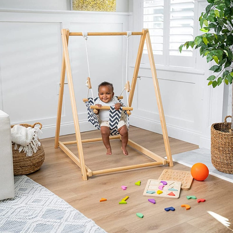 Spruce Foldable Wooden Swing Set