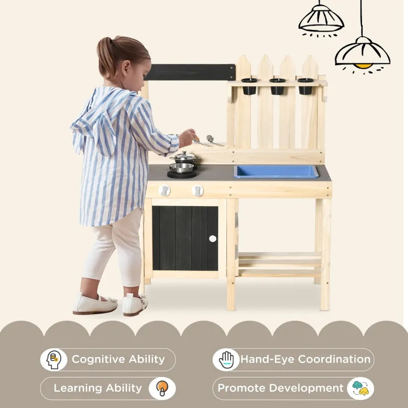 Outdoor Wooden Kitchen Mud Playset