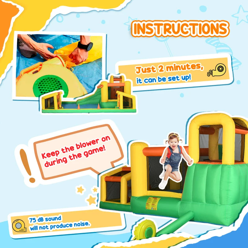 7in1 Inflatable Water Bounce House with Trampoline