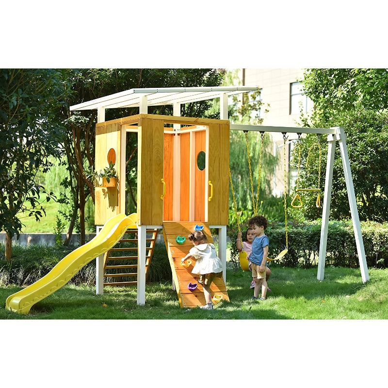 Forest Outdoor Swing Set And Trapeze Bar