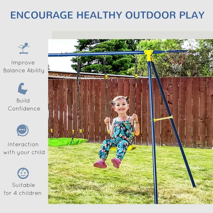 Outdoor Swing Set with Saucer Swing