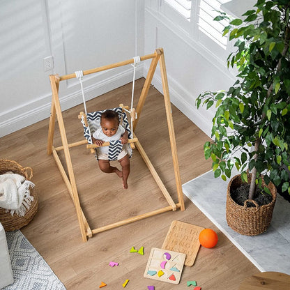 Spruce Foldable Wooden Swing Set