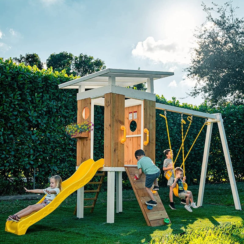 Forest Outdoor Swing Set And Trapeze Bar