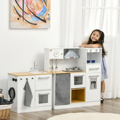 Wooden Kitchen Playset with Washing Machine