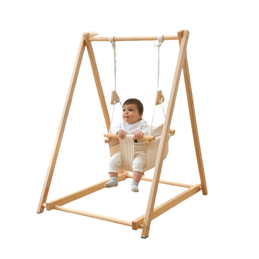 Spruce Foldable Wooden Swing Set