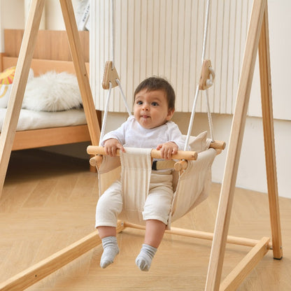 Spruce Foldable Wooden Swing Set