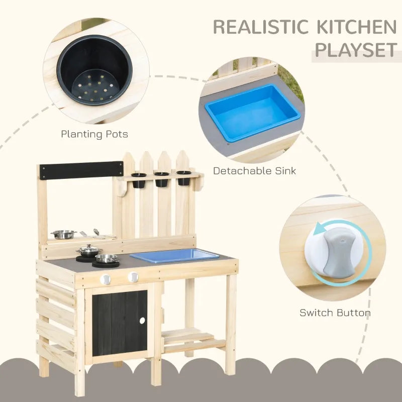 Outdoor Wooden Kitchen Mud Playset