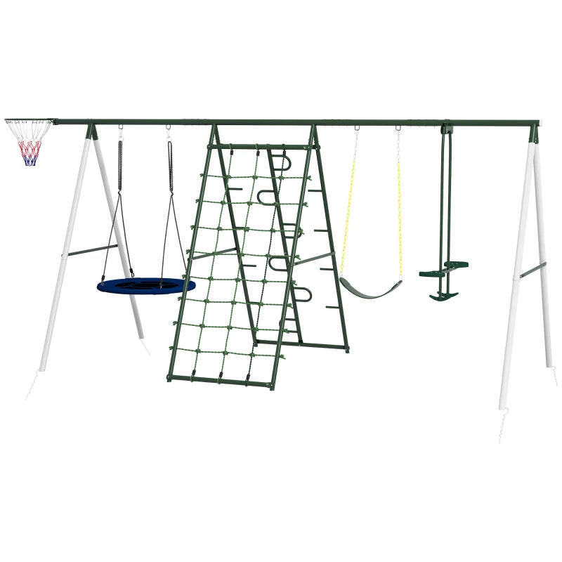 5in1 Outdoor Swing Set with Climbing Net