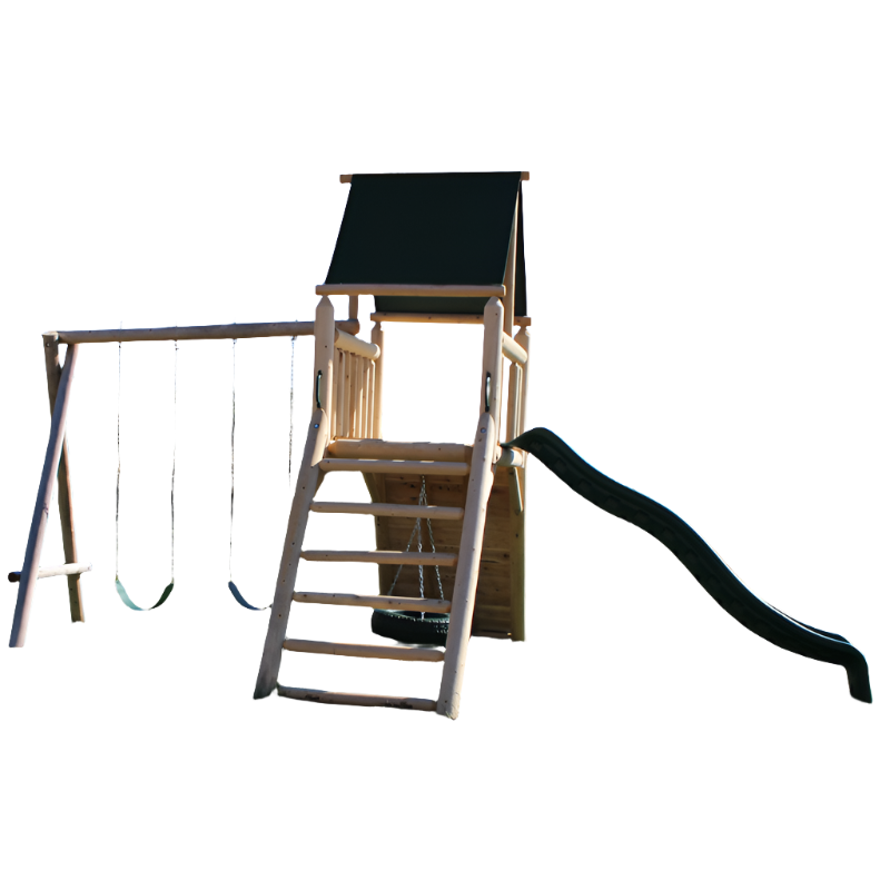 Cedar Peak Playground Tower [Swings, Slide, Tire Swing]