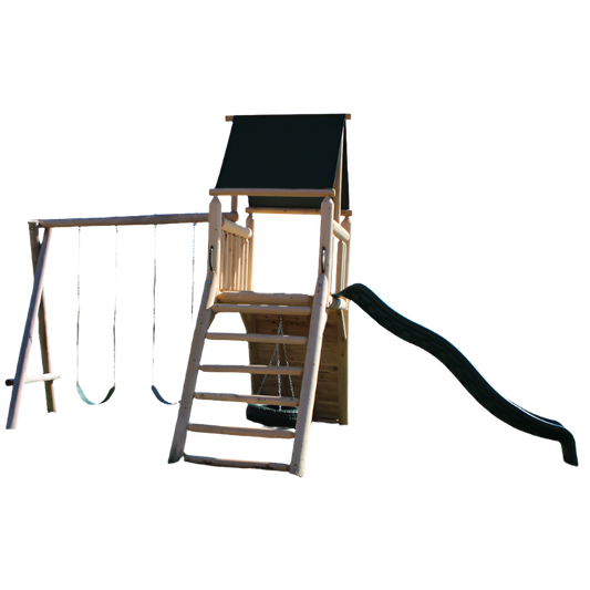 Cedar Peak Playground Tower [Swings, Slide, Tire Swing]