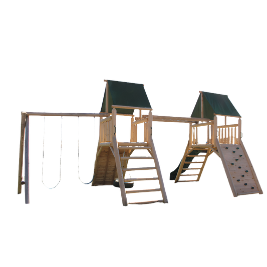 Cedar Peak Playground Double Tower [Monkey Bars, Swings, Slide, Tire Swing]