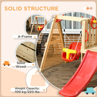 4in1 Outdoor Wooden Swing Set