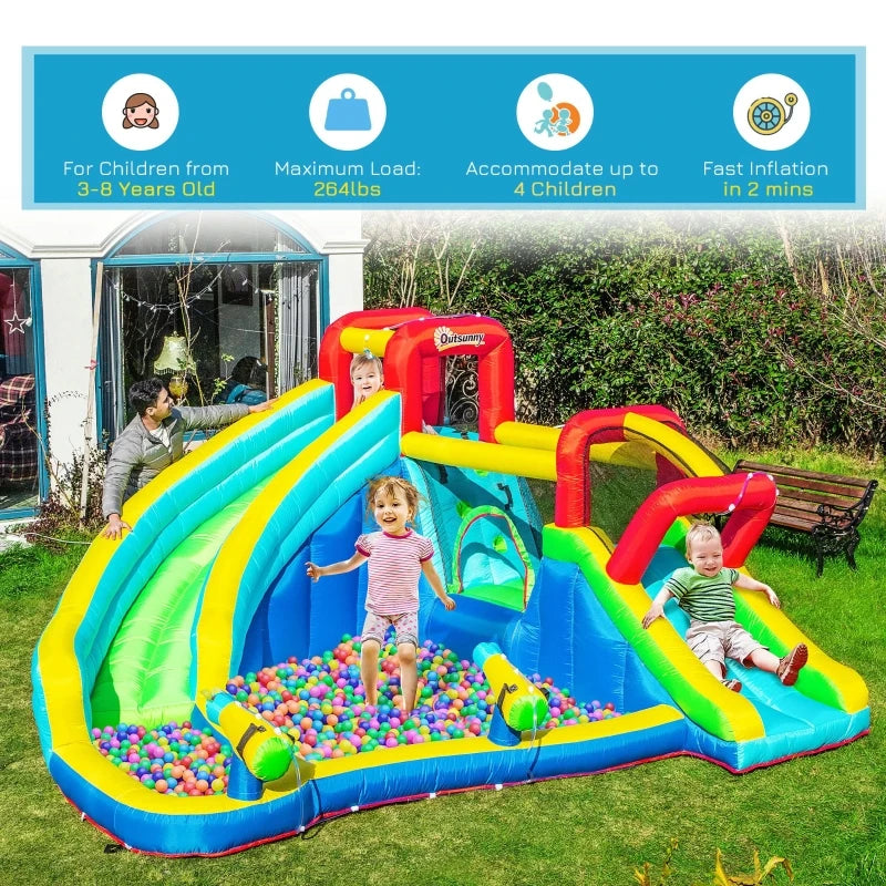 5in1 Inflatable Water Jumping Castle with Trampoline Slide