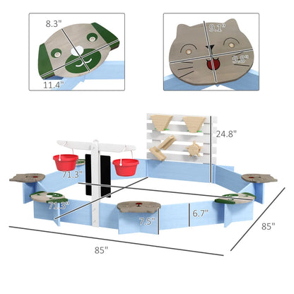 Wooden Sandbox with Seats