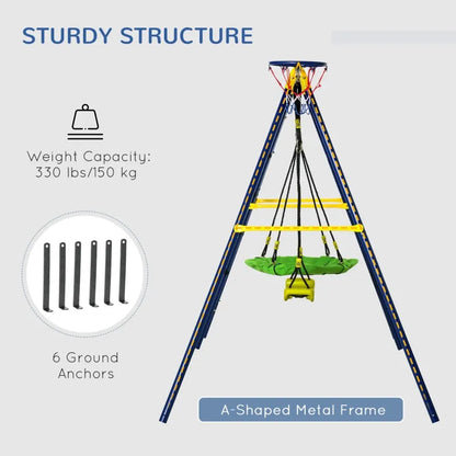 Outdoor Swing Set with Saucer Swing