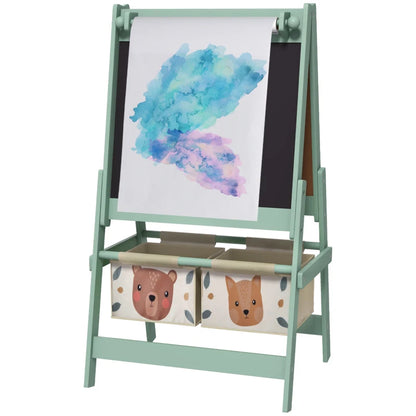 Art Easel with Paper Roll, Blackboard, & Whiteboard