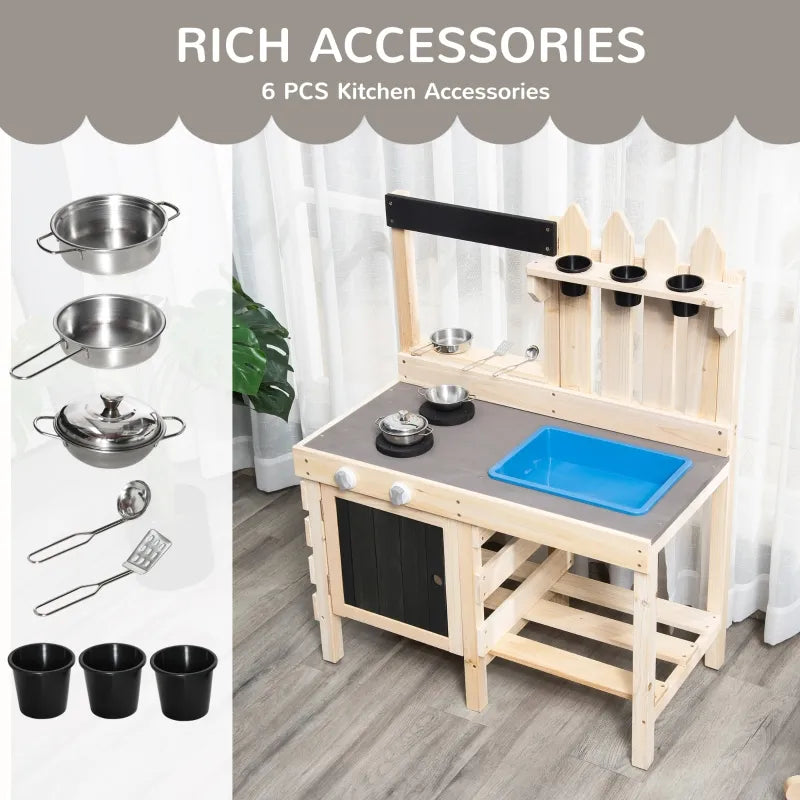 Outdoor Wooden Kitchen Mud Playset