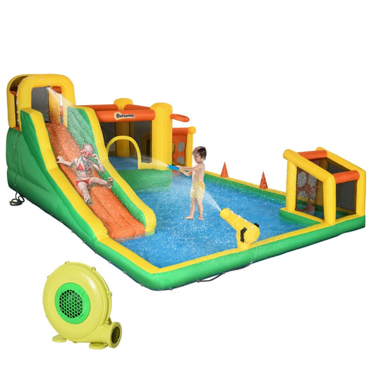 7in1 Inflatable Water Bounce House with Trampoline