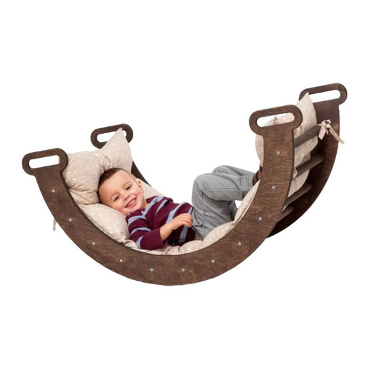 Montessori Climbing Arch & Cushion - Chocolate