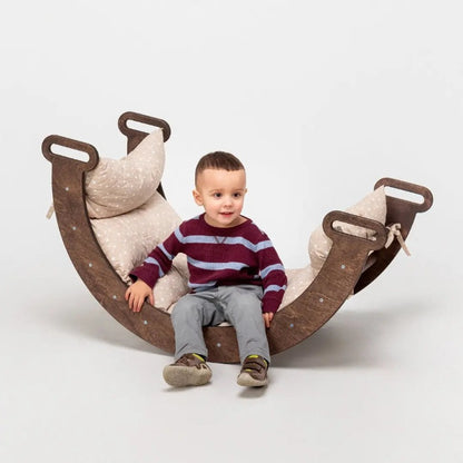 Montessori Climbing Arch & Cushion - Chocolate